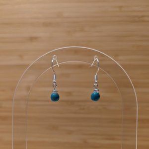 Turquoise Glass Bead Earrings